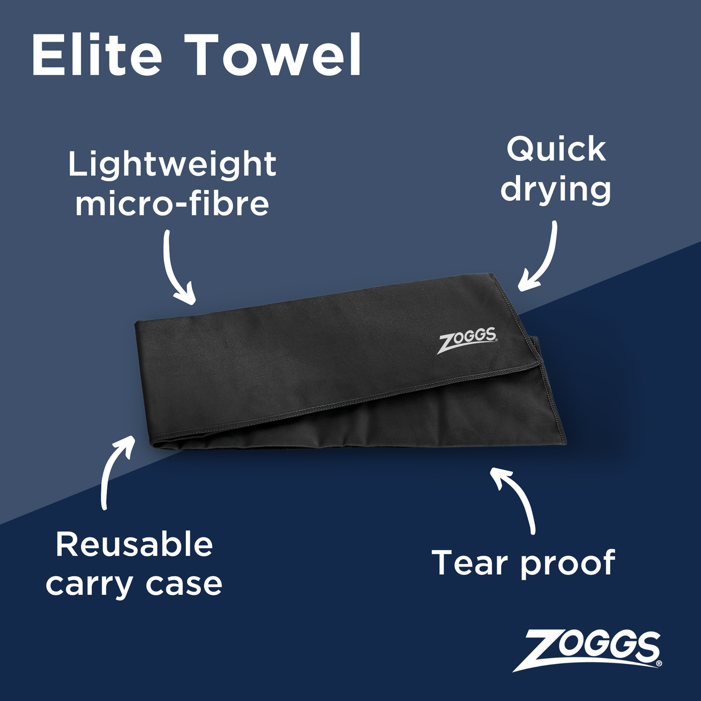 Zoggs Elite Towel - Black