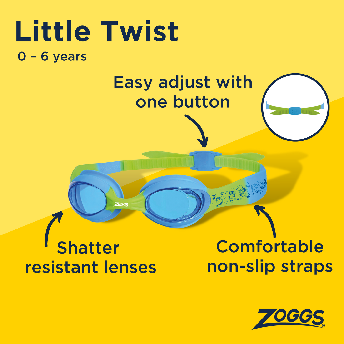 Zoggs Little Twist Goggles - Blue/Green