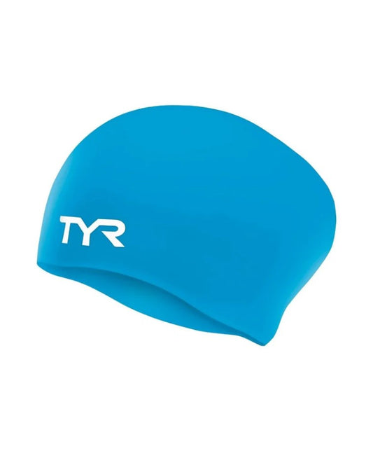 TYR Silicone Long Hair Cap - Blue