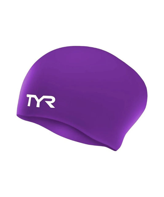 TYR Silicone Long Hair Cap - Purple